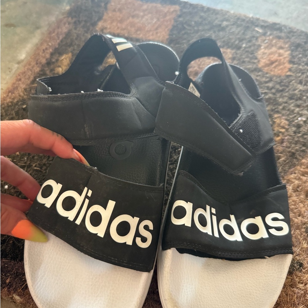 Adidas Black and White Sandals